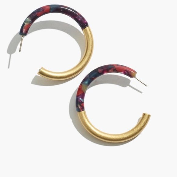 NWT Madewell Half Acetate Hoop Earrings - Picture 6 of 6